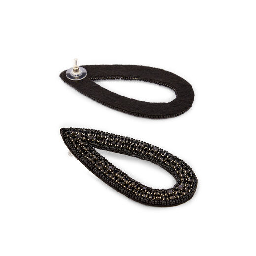 Black and silver teardrop earrings